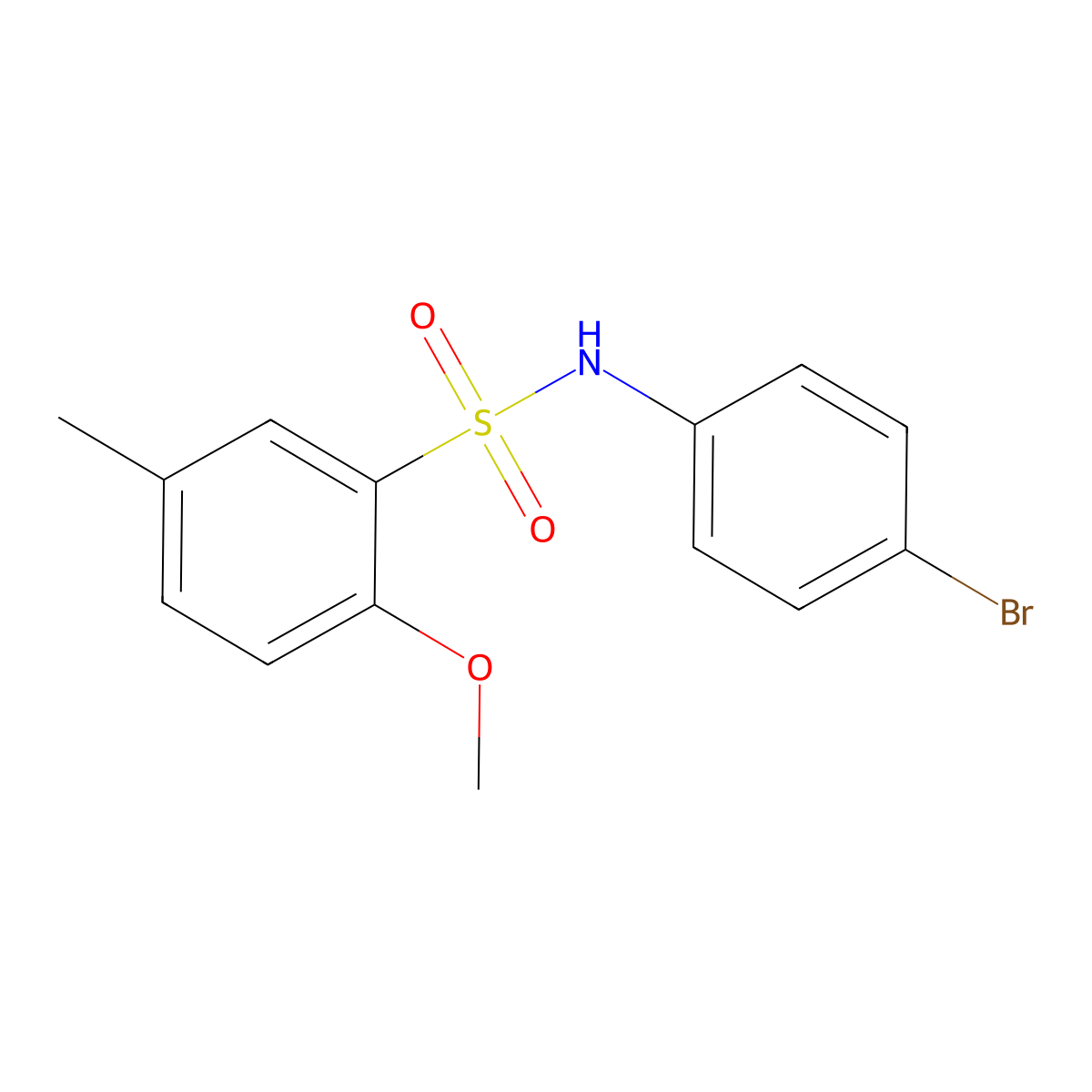 N-(4-bromophenyl)-2-methoxy-5-methylbenzenesulfonamide molecular structure, CAS 433965-68-5