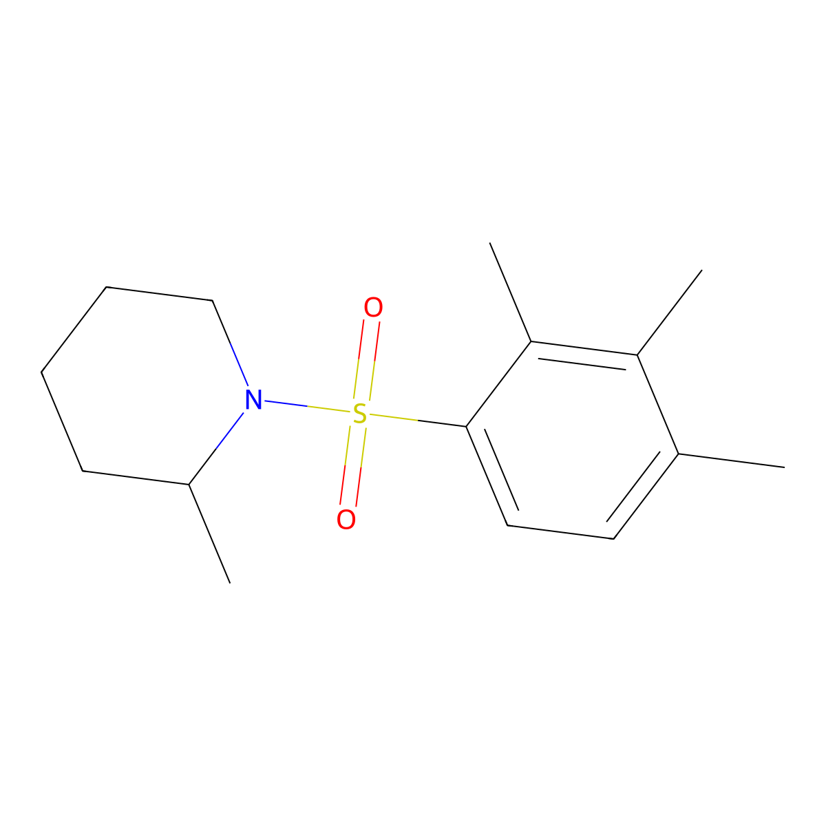2-Methyl-1-[(2,3,4-trimethylphenyl)sulfonyl]piperidine molecular structure, CAS 433965-69-6