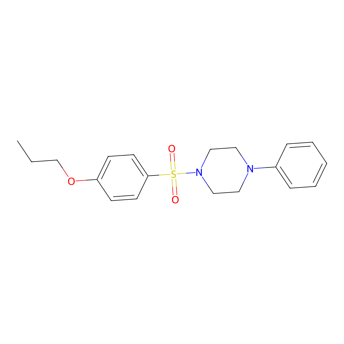 1-Phenyl-4-(4-propoxyphenyl)sulfonylpiperazine molecular structure, CAS 433965-77-6