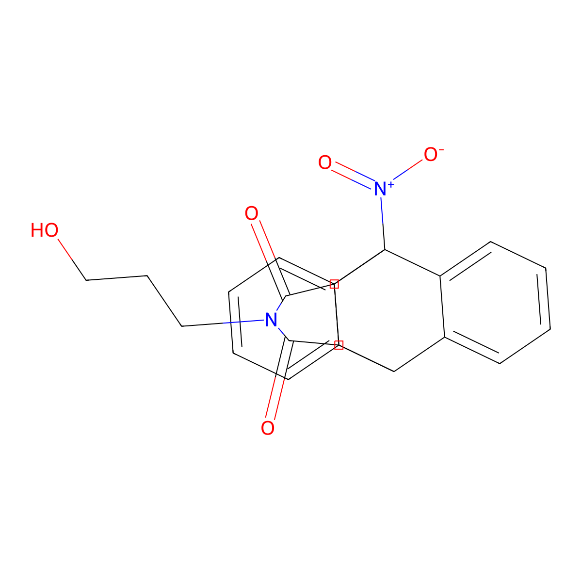 17-(3-Hydroxypropyl)-1-nitro-17-azapentacyclo[6.6.5.0~2,7~.0~9,14~.0~15,19~]nonadeca-2,4,6,9,11,13-hexaene-16,18-dione (non-preferred name) molecular structure, CAS 433965-79-8