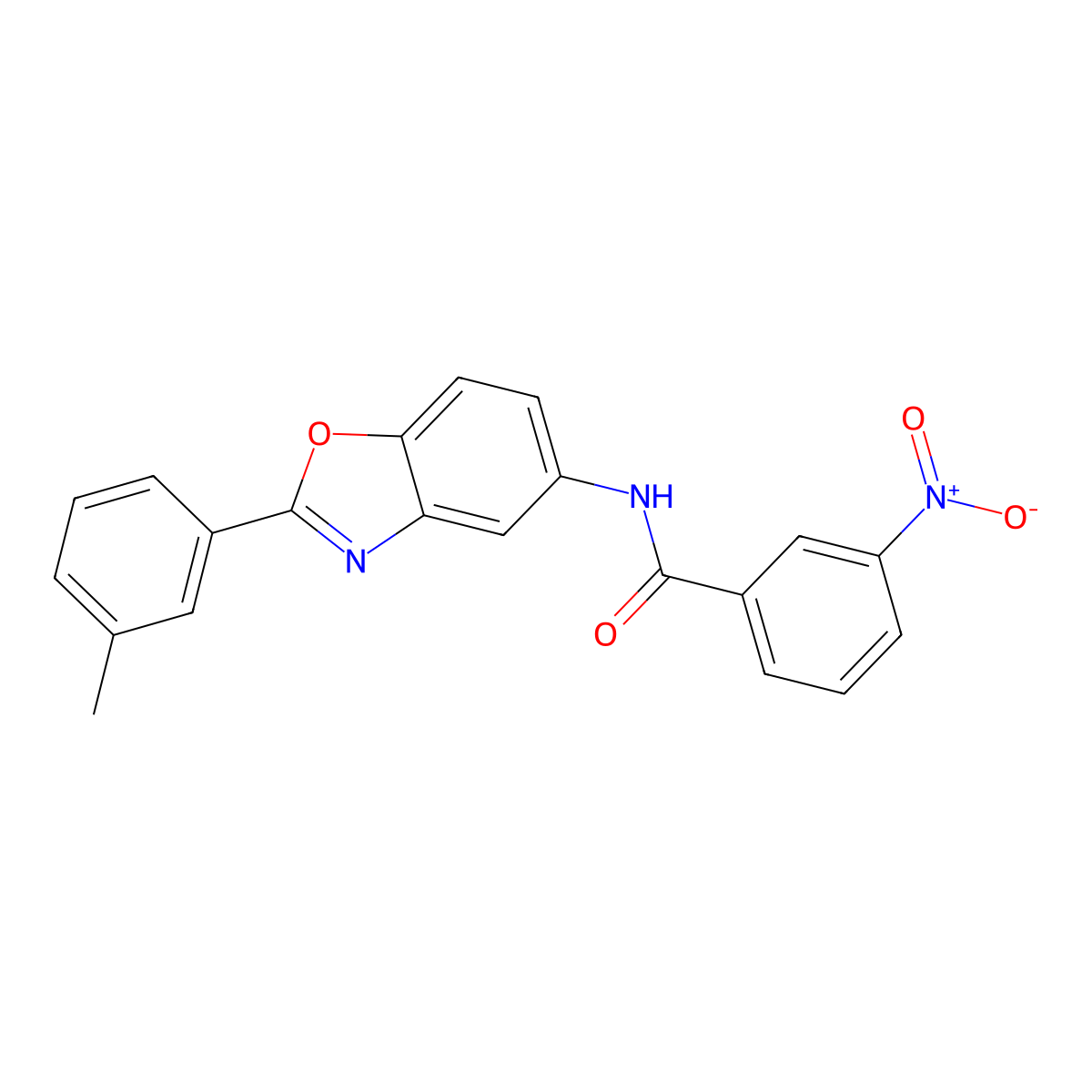 N-[2-(3-methylphenyl)-1,3-benzoxazol-5-yl]-3-nitrobenzamide molecular structure, CAS 433965-86-7