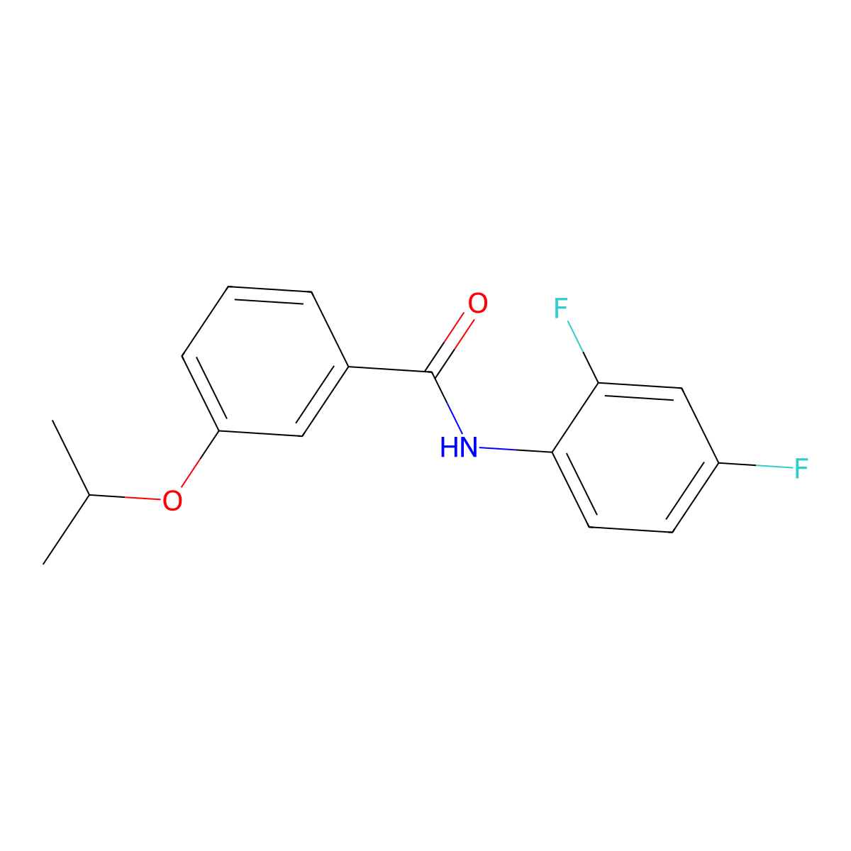 N-(2,4-difluorophenyl)-3-(propan-2-yloxy)benzamide molecular structure, CAS 433965-90-3