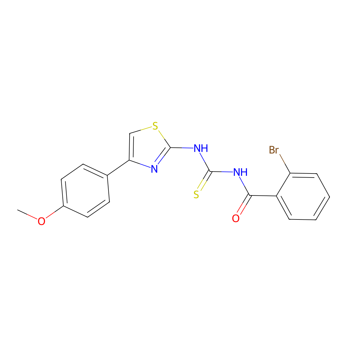 2-bromo-N-[[4-(4-methoxyphenyl)-1,3-thiazol-2-yl]carbamothioyl]benzamide molecular structure, CAS 433966-01-9