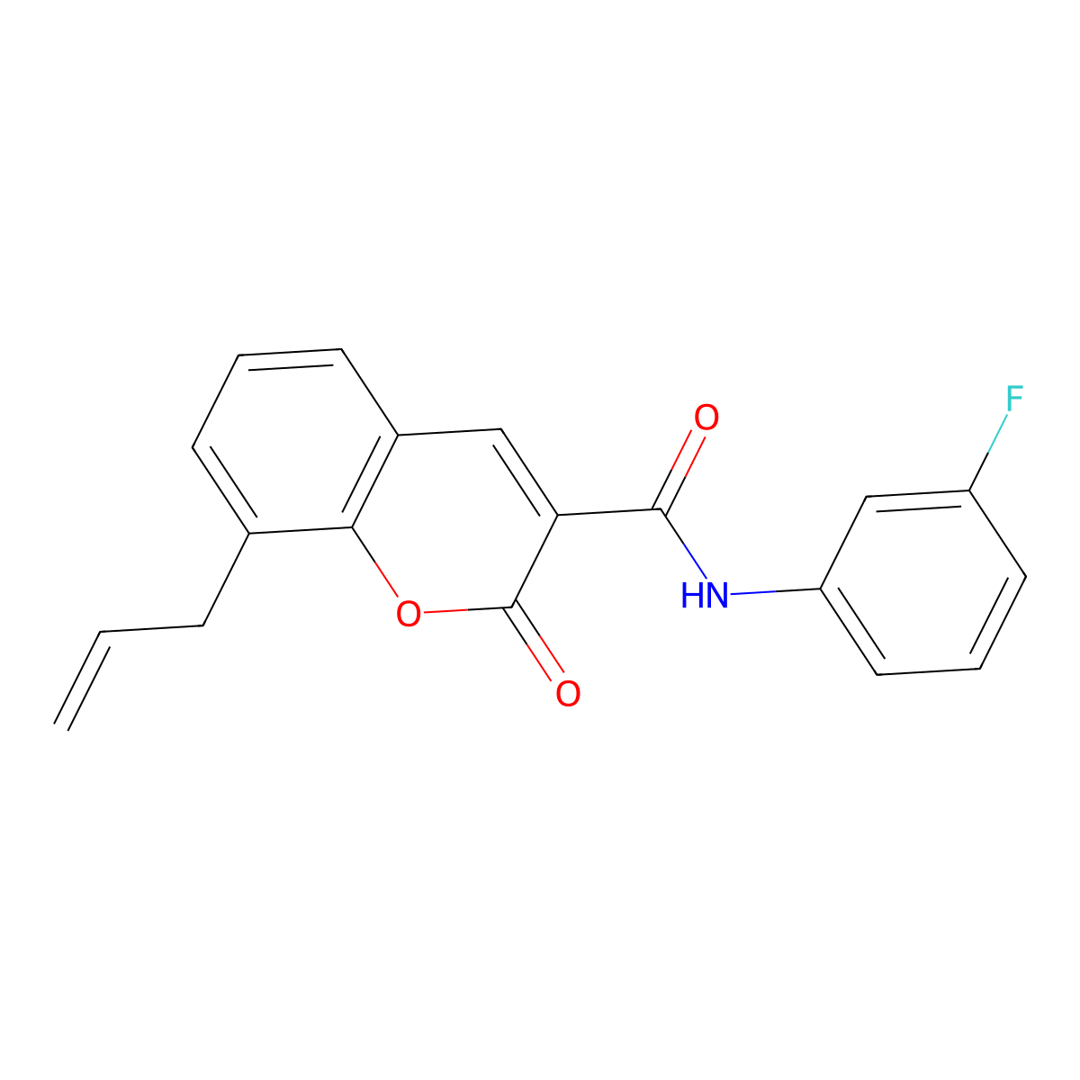 N-(3-fluorophenyl)-2-oxo-8-(prop-2-en-1-yl)-2H-chromene-3-carboxamide molecular structure, CAS 433966-16-6