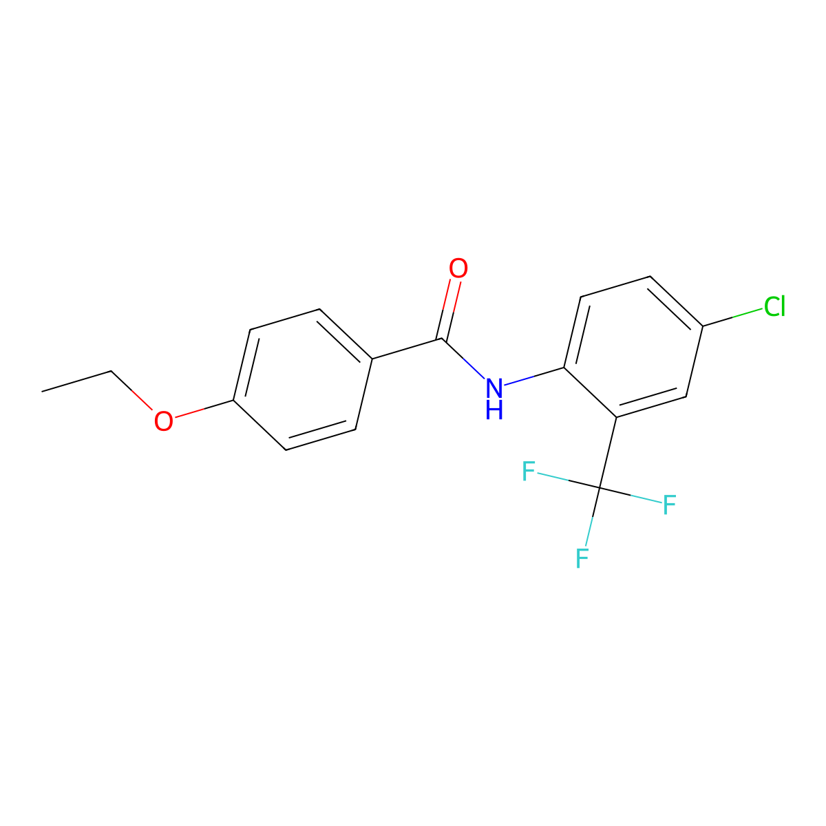 N-[4-chloro-2-(trifluoromethyl)phenyl]-4-ethoxybenzamide molecular structure, CAS 433966-18-8