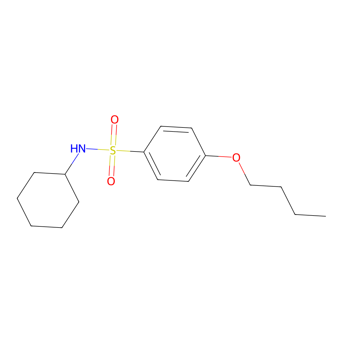 4-butoxy-N-cyclohexylbenzenesulfonamide molecular structure, CAS 433966-32-6
