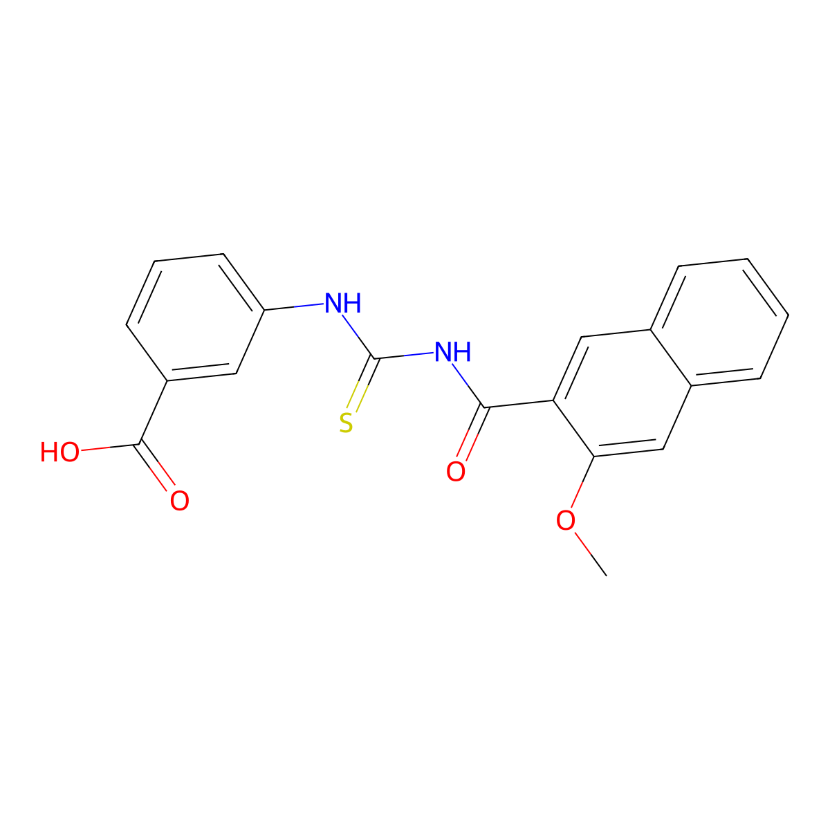 3-[(3-Methoxynaphthalene-2-carbonyl)carbamothioylamino]benzoic acid molecular structure, CAS 433966-33-7