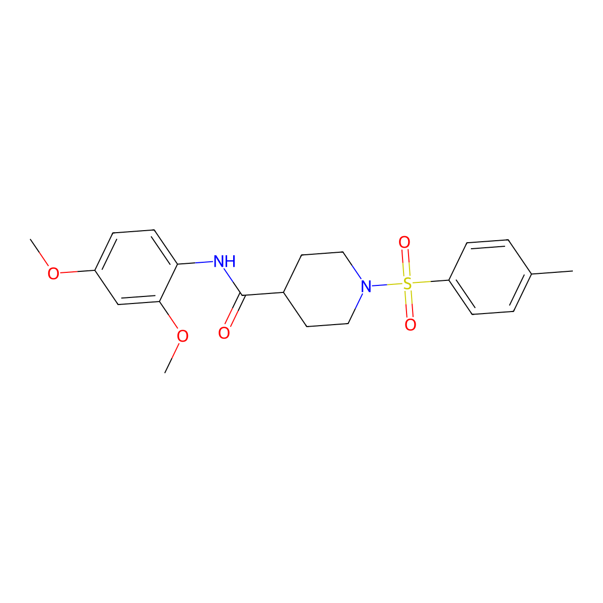 N-(2,4-dimethoxyphenyl)-1-(4-methylphenyl)sulfonylpiperidine-4-carboxamide molecular structure, CAS 433966-40-6