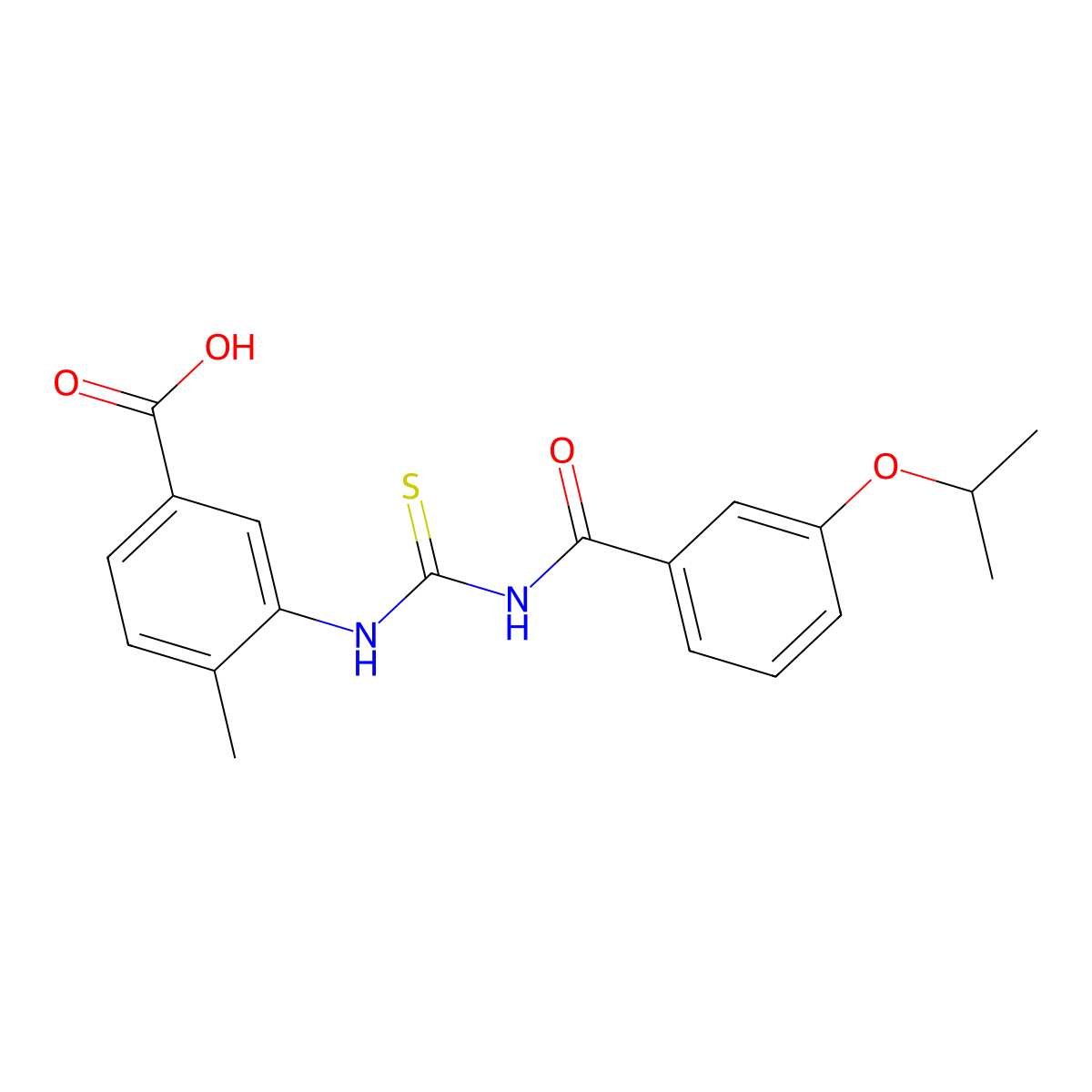 4-Methyl-3-[(3-propan-2-yloxybenzoyl)carbamothioylamino]benzoic acid molecular structure, CAS 433966-50-8