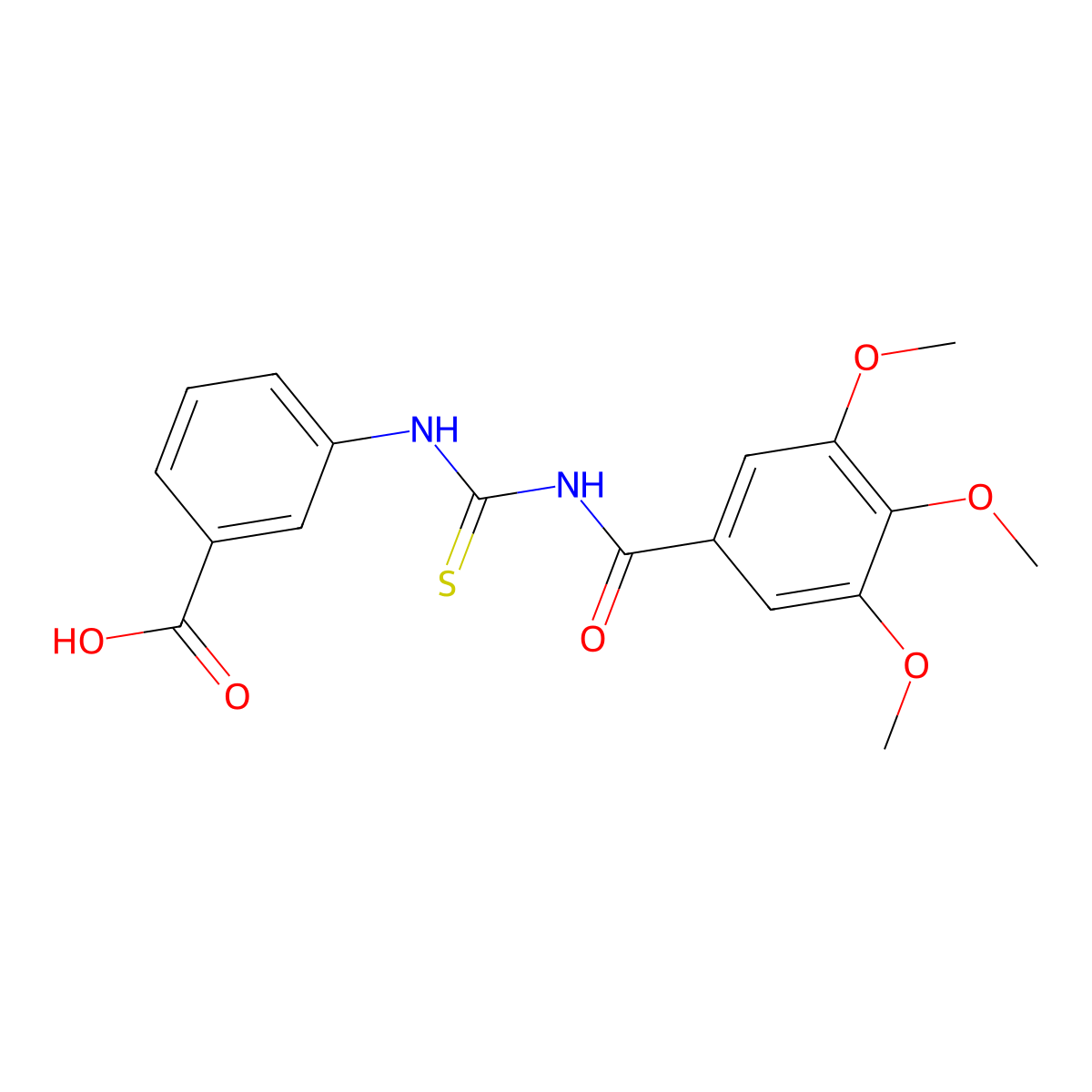 3-({[(3,4,5-Trimethoxyphenyl)carbonyl]carbamothioyl}amino)benzoic acid molecular structure, CAS 433966-53-1