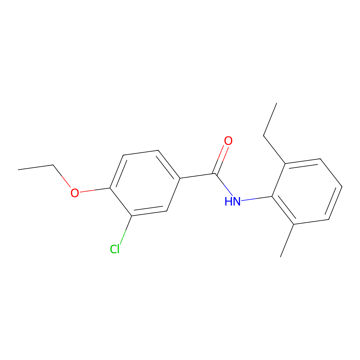 3-chloro-4-ethoxy-N-(2-ethyl-6-methylphenyl)benzamide molecular structure, CAS 433966-59-7