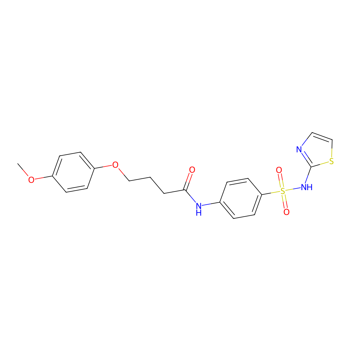 4-(4-Methoxy-phenoxy)-N-[4-(thiazol-2-ylsulfamoyl)-phenyl]-butyramide molecular structure, CAS 433966-61-1