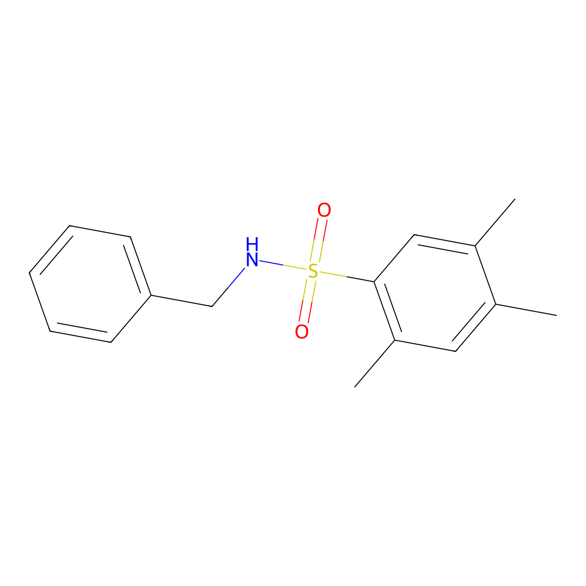 N-benzyl-2,4,5-trimethylbenzenesulfonamide molecular structure, CAS 433966-64-4