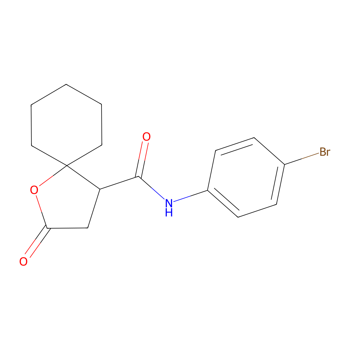 N-(4-bromophenyl)-2-oxo-1-oxaspiro[4.5]decane-4-carboxamide molecular structure, CAS 433966-87-1