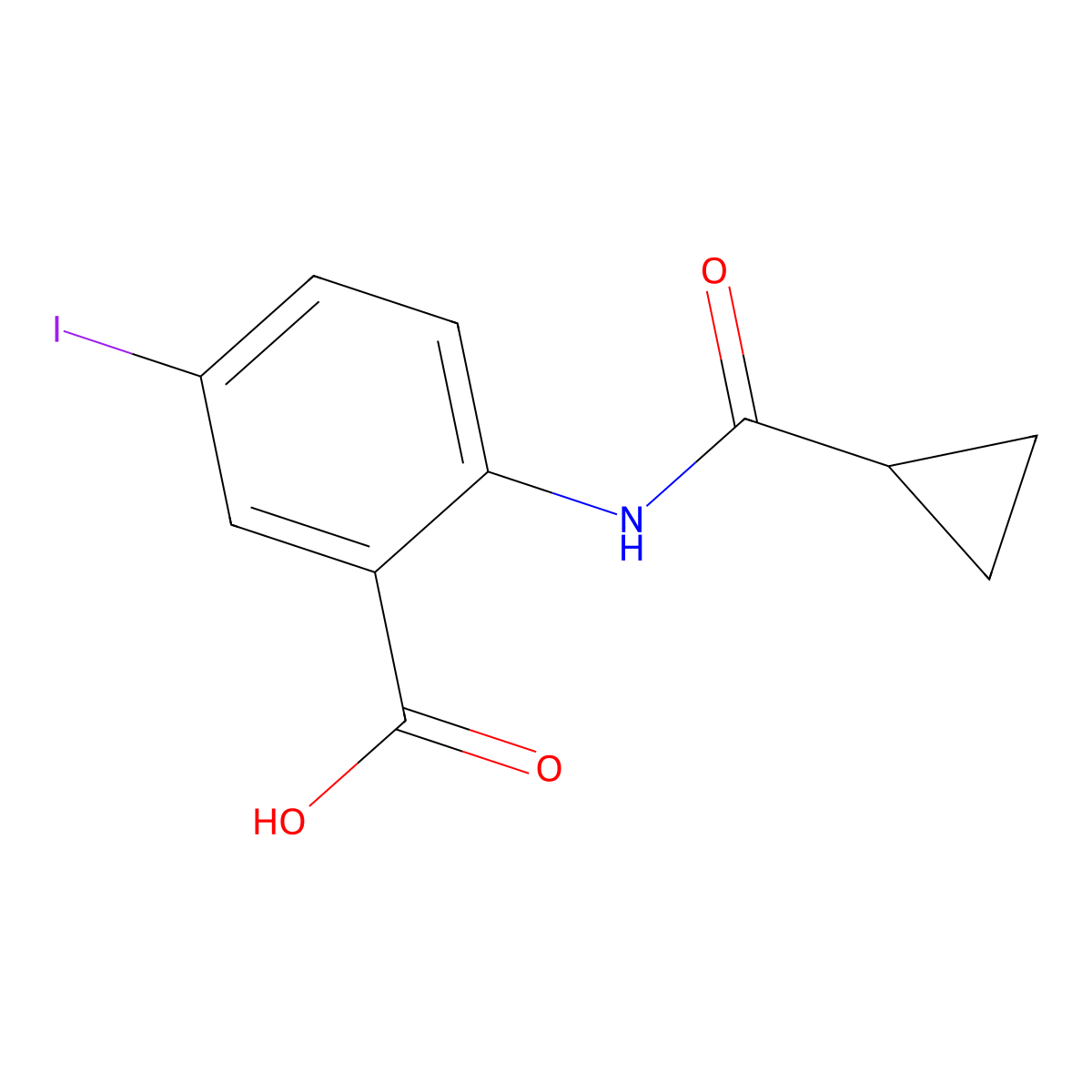 2-(Cyclopropanecarboxamido)-5-iodobenzoic acid molecular structure, CAS 433966-91-7