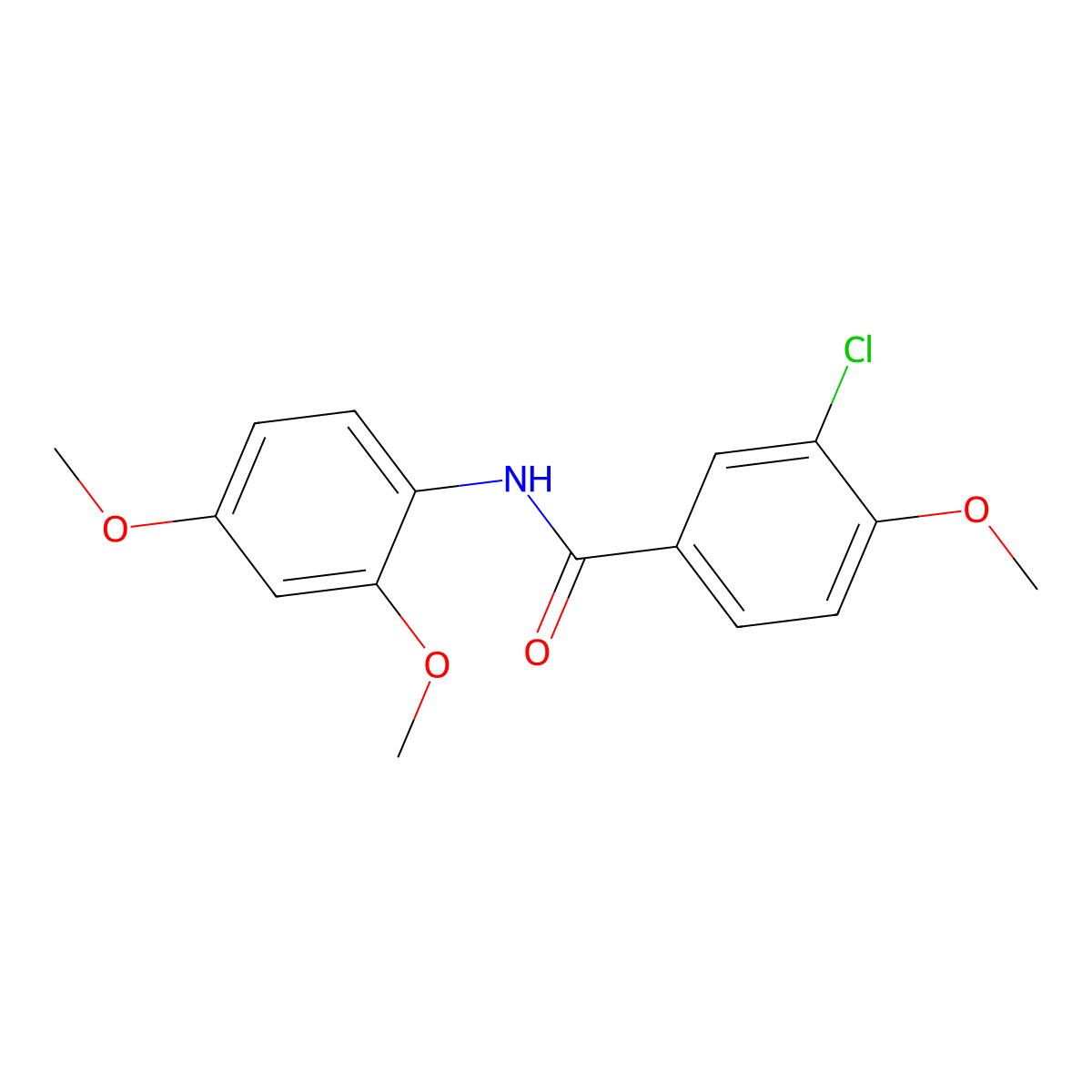 3-Chloro-N-(2,4-dimethoxyphenyl)-4-methoxybenzamide molecular structure, CAS 433967-02-3