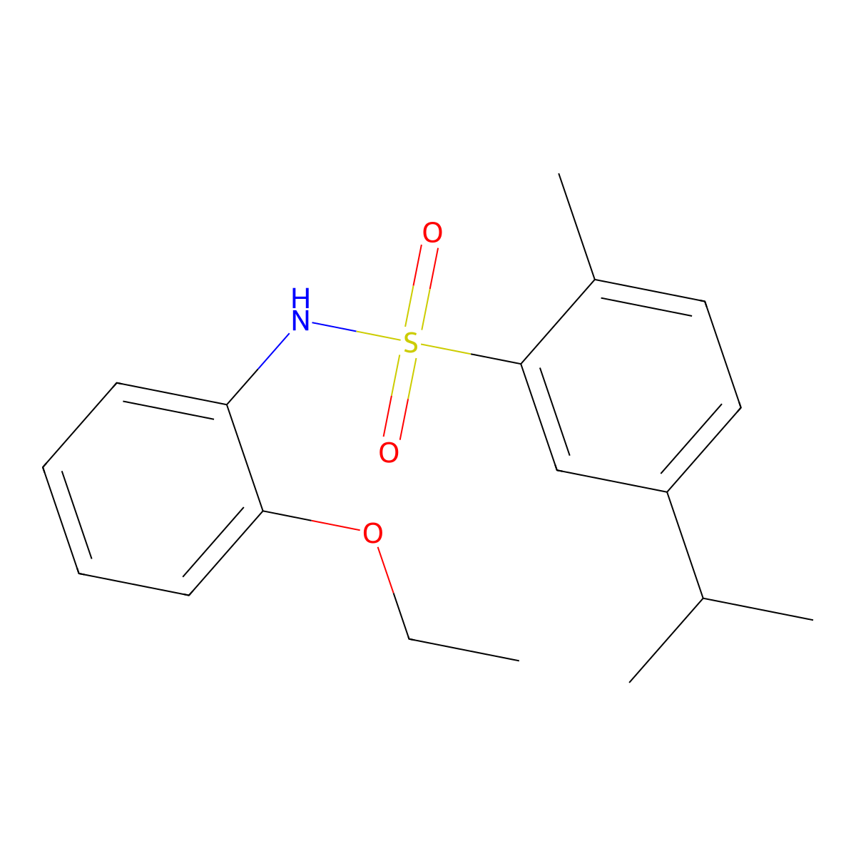 (2-Ethoxyphenyl){[2-methyl-5-(methylethyl)phenyl]sulfonyl}amine molecular structure, CAS 433967-08-9