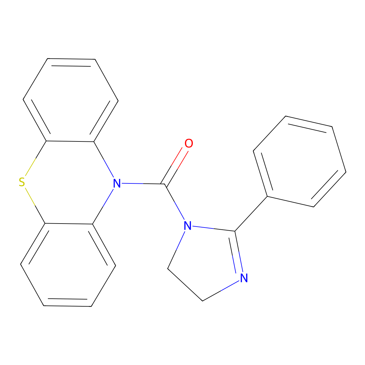 10-[(2-phenyl-4,5-dihydro-1H-imidazol-1-yl)carbonyl]-10H-phenothiazine molecular structure, CAS 433967-23-8