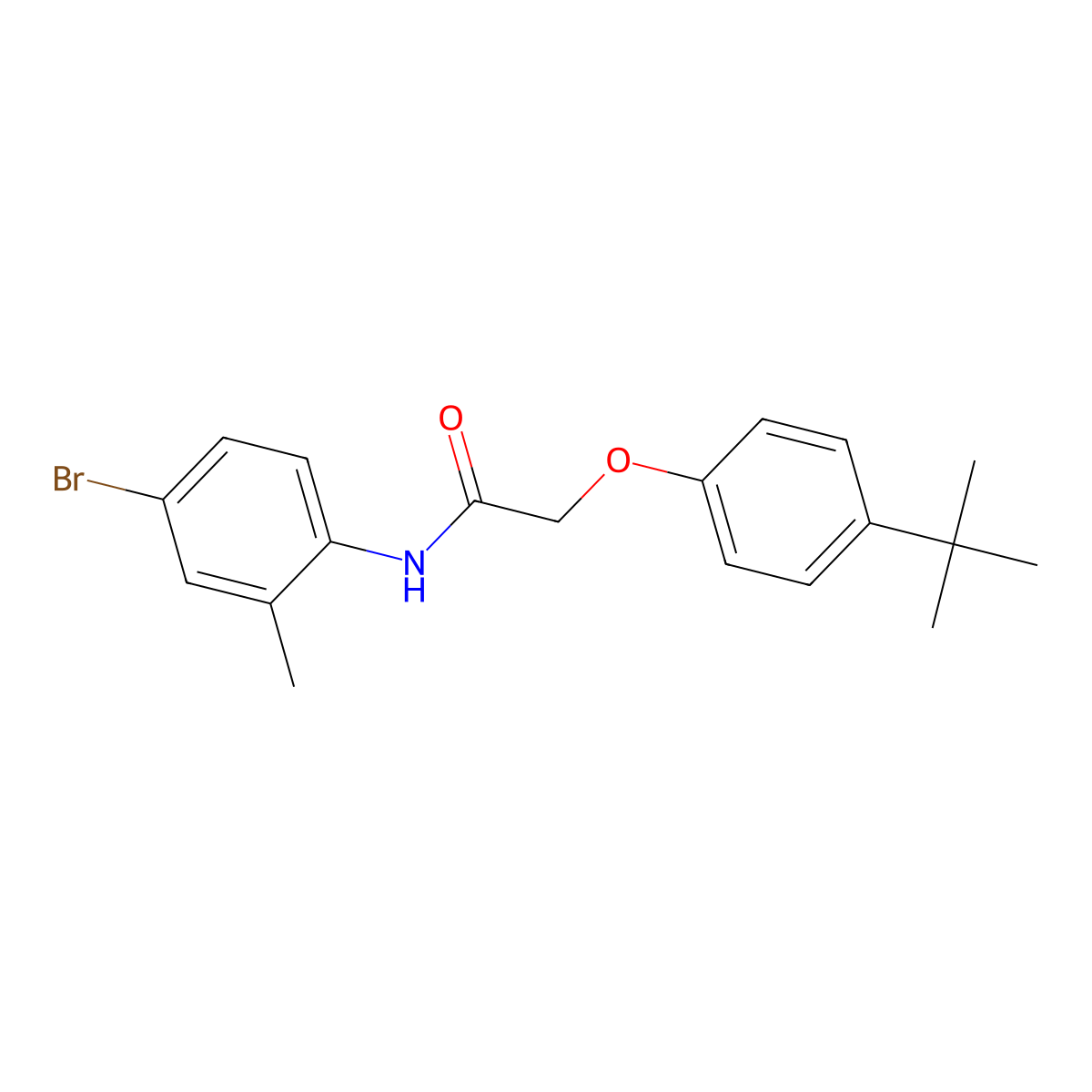 N-(4-bromo-2-methylphenyl)-2-(4-tert-butylphenoxy)acetamide molecular structure, CAS 433967-27-2