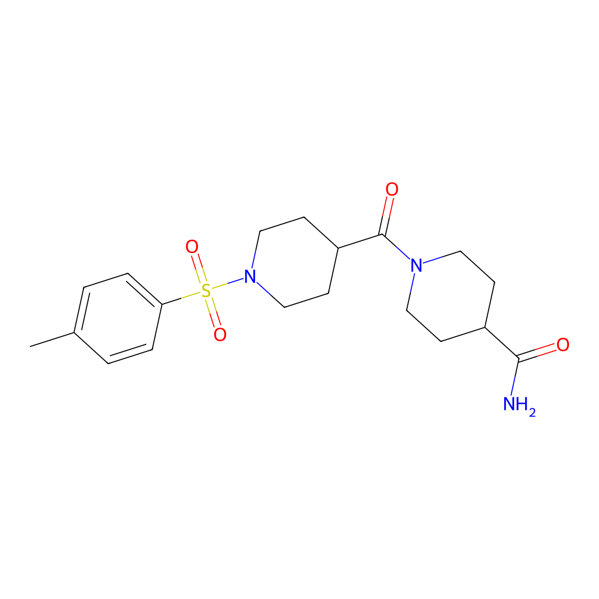 1-[1-(4-Methylphenyl)sulfonylpiperidine-4-carbonyl]piperidine-4-carboxamide molecular structure, CAS 433967-30-7