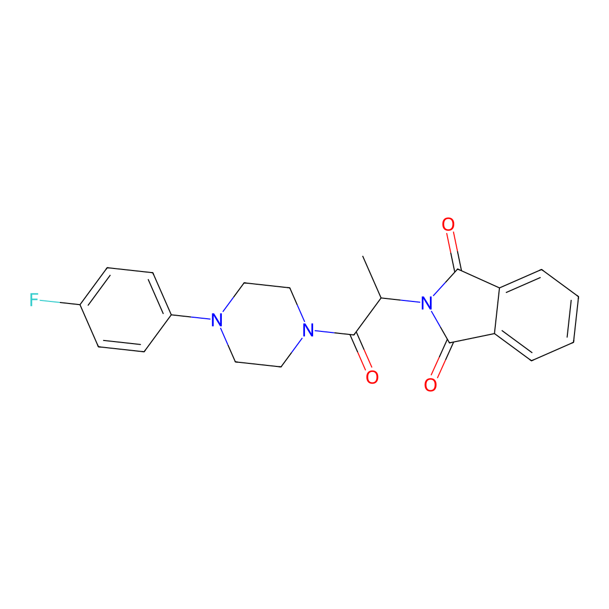 2-{1-[4-(4-fluorophenyl)piperazin-1-yl]-1-oxopropan-2-yl}-1H-isoindole-1,3(2H)-dione molecular structure, CAS 433967-39-6