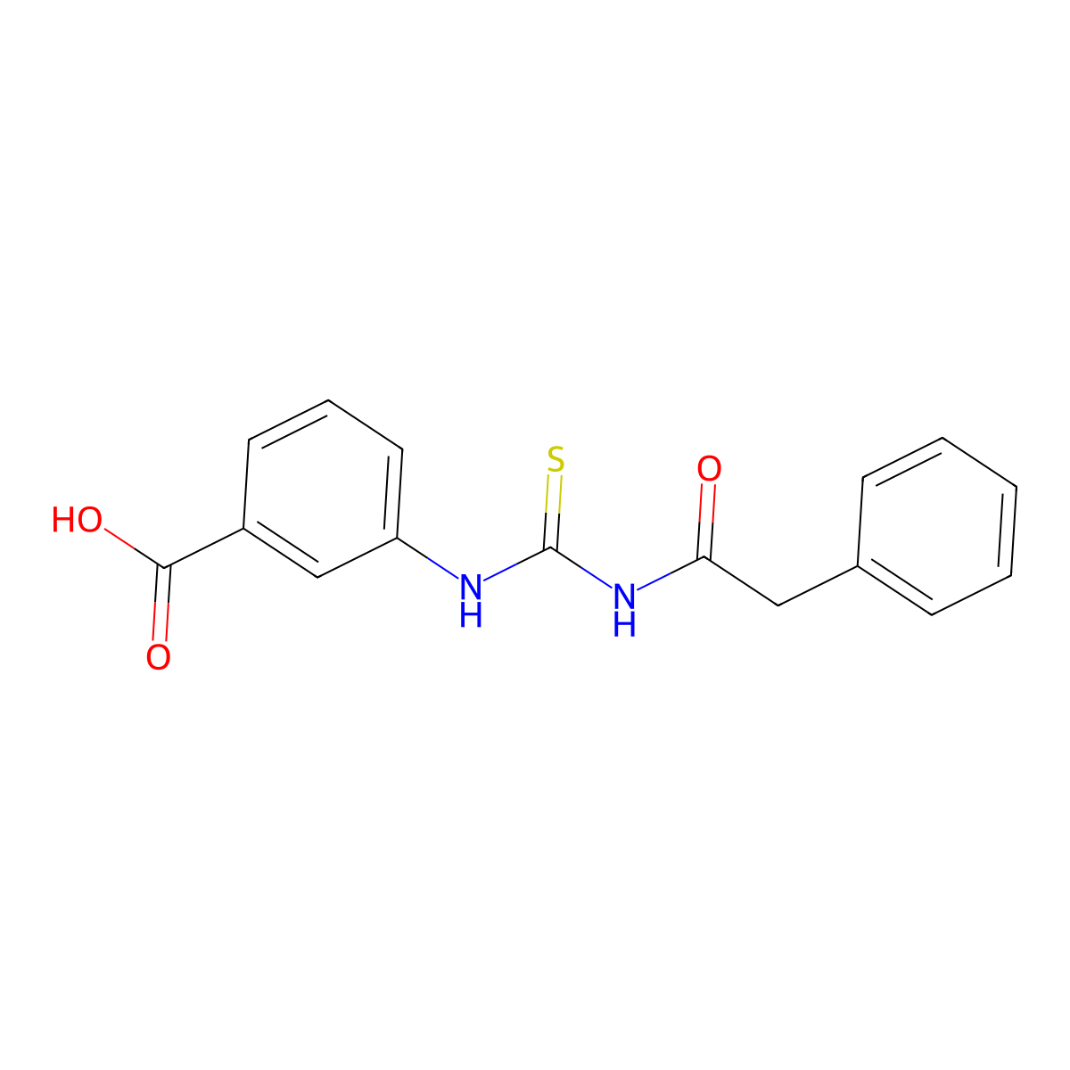 3-{[(Phenylacetyl)carbamothioyl]amino}benzoic acid molecular structure, CAS 433967-43-2