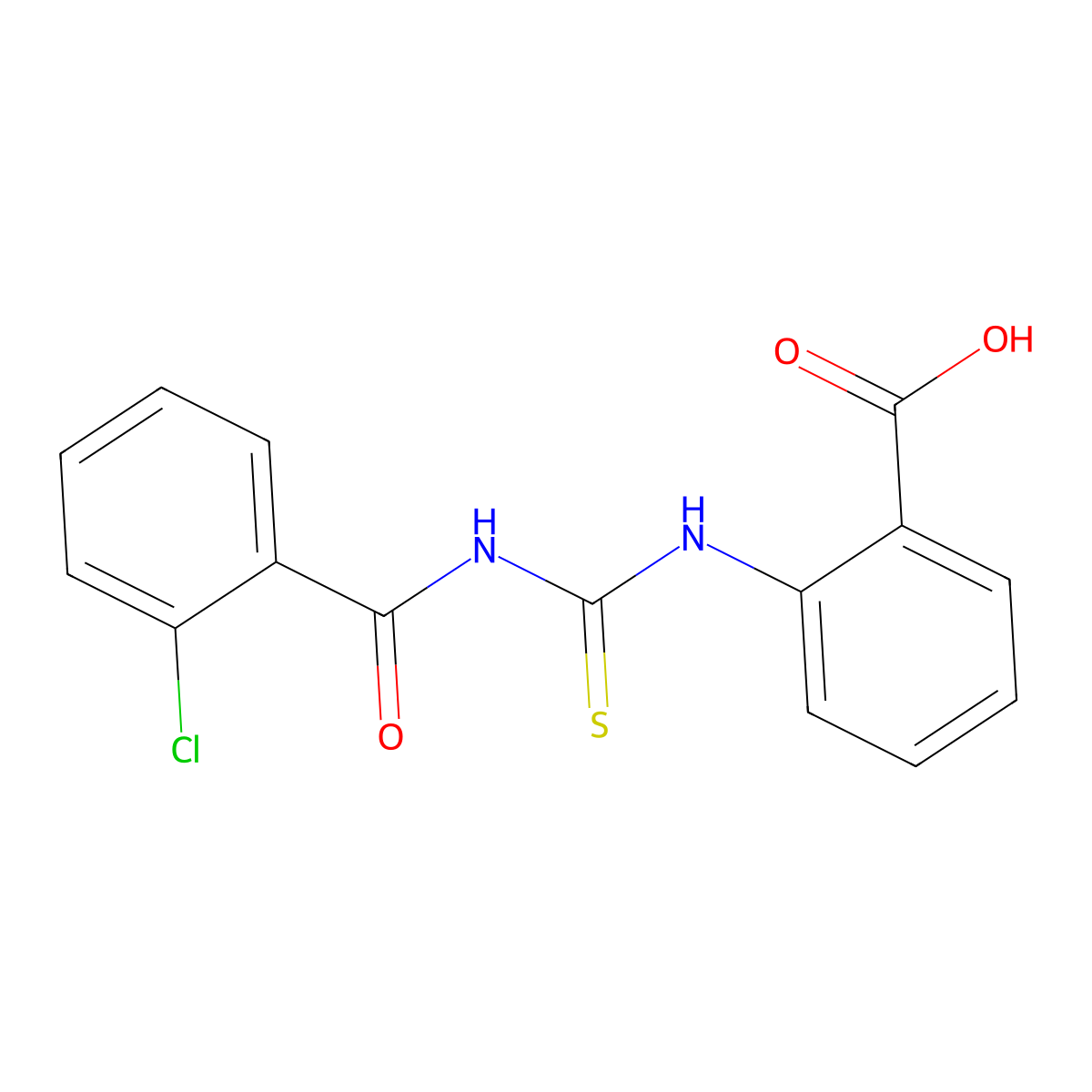 2-({[(2-Chlorophenyl)carbonyl]carbamothioyl}amino)benzoic acid molecular structure, CAS 433967-70-5