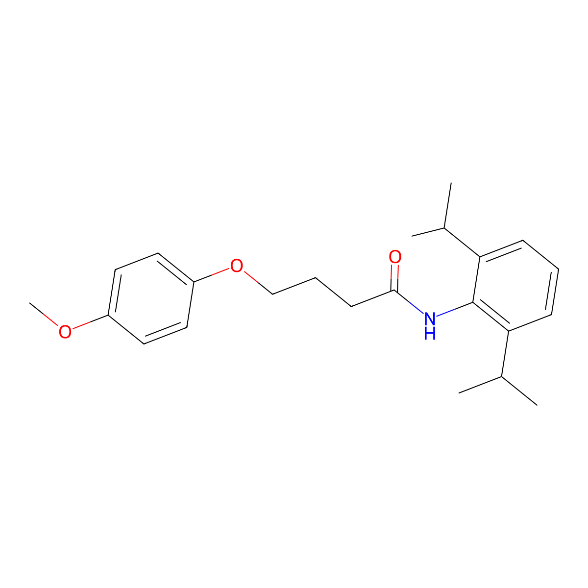 N-[2,6-di(propan-2-yl)phenyl]-4-(4-methoxyphenoxy)butanamide molecular structure, CAS 433967-73-8