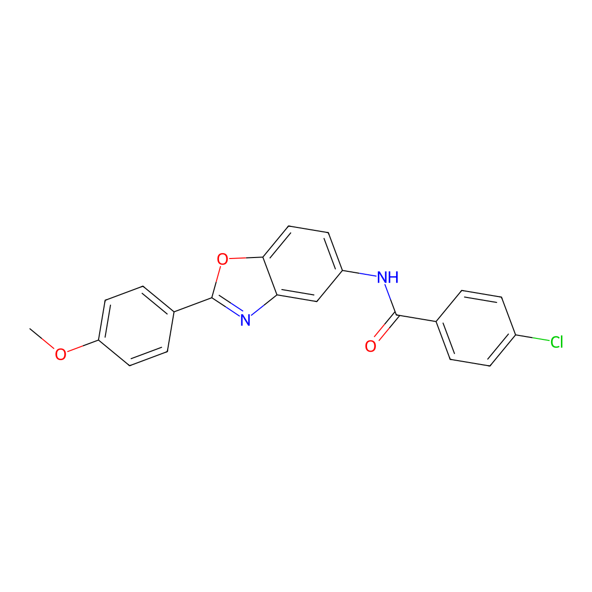 4-chloro-N-[2-(4-methoxyphenyl)-1,3-benzoxazol-5-yl]benzamide molecular structure, CAS 433967-79-4