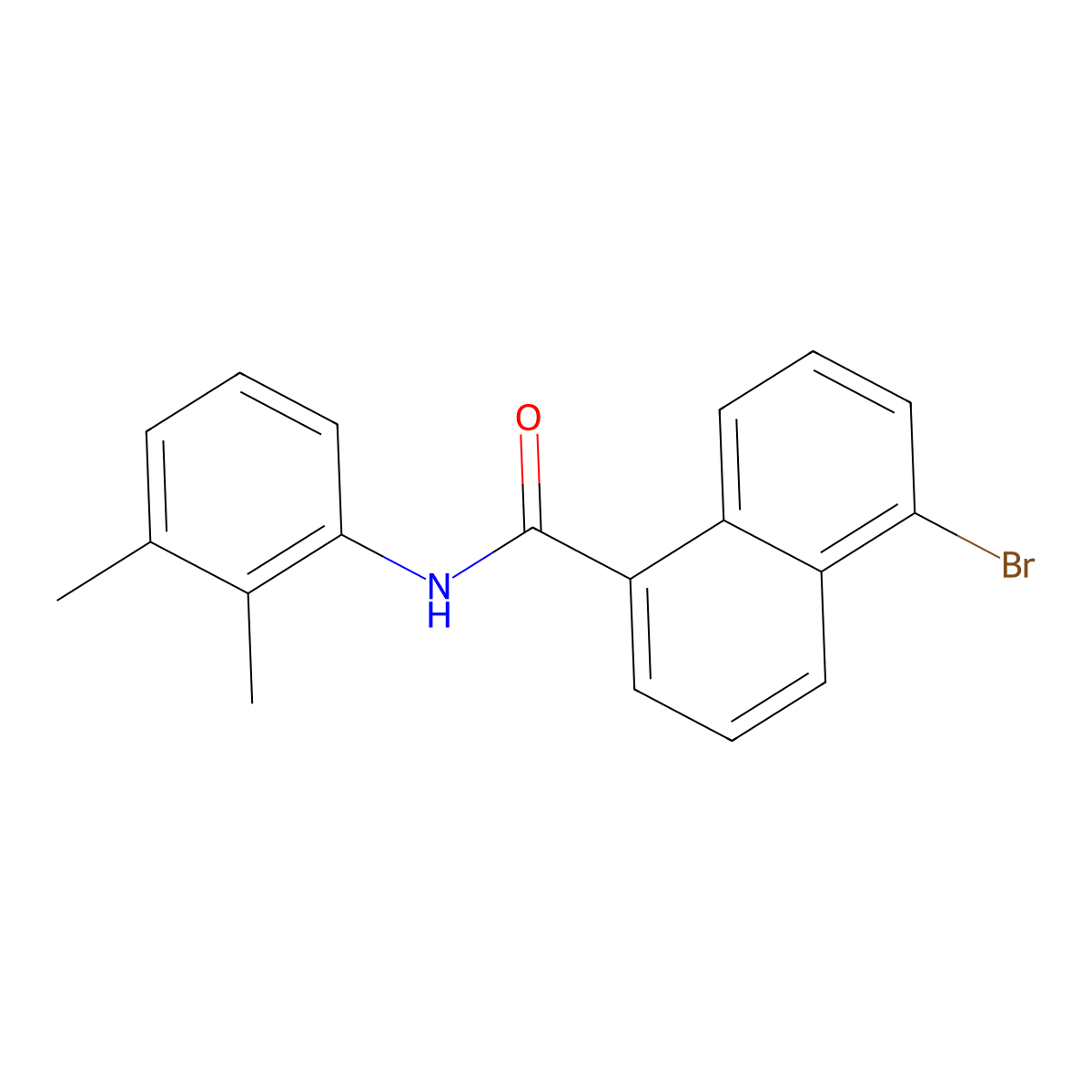 5-bromo-N-(2,3-dimethylphenyl)naphthalene-1-carboxamide molecular structure, CAS 433967-87-4