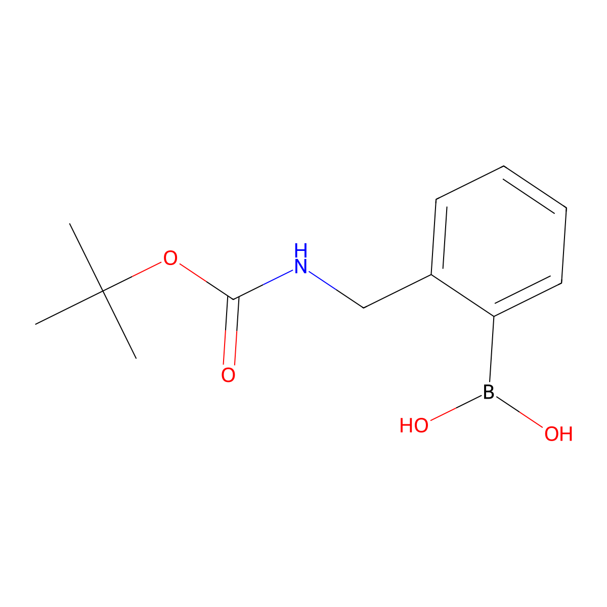 (2-(((tert-Butoxycarbonyl)amino)methyl)phenyl)boronic acid molecular structure, CAS 433969-27-8