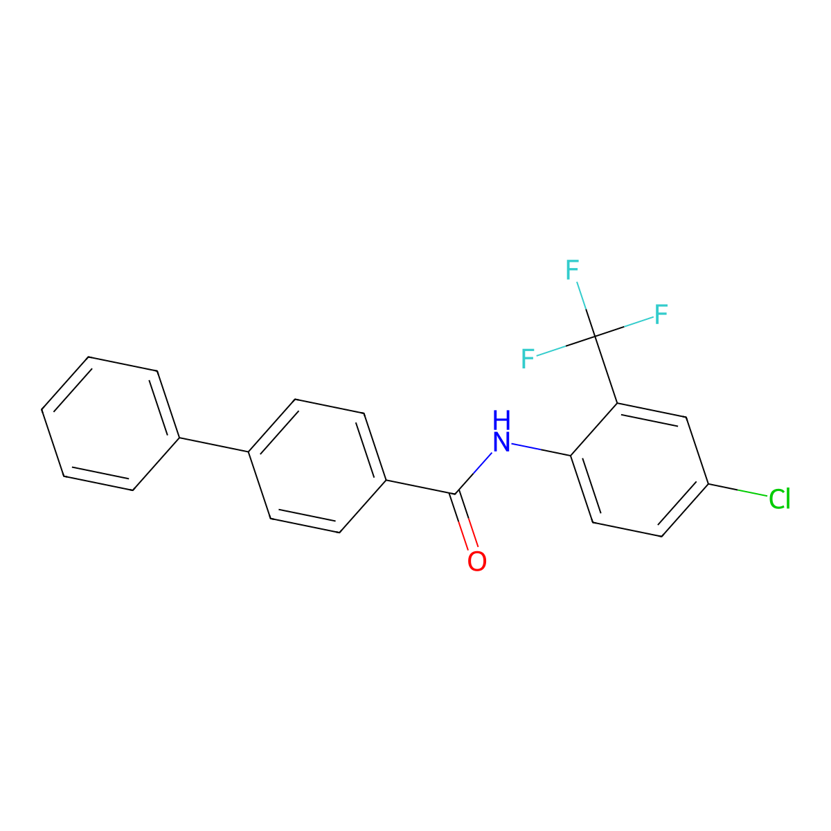 N-[4-chloro-2-(trifluoromethyl)phenyl]-4-phenylbenzamide molecular structure, CAS 433970-58-2