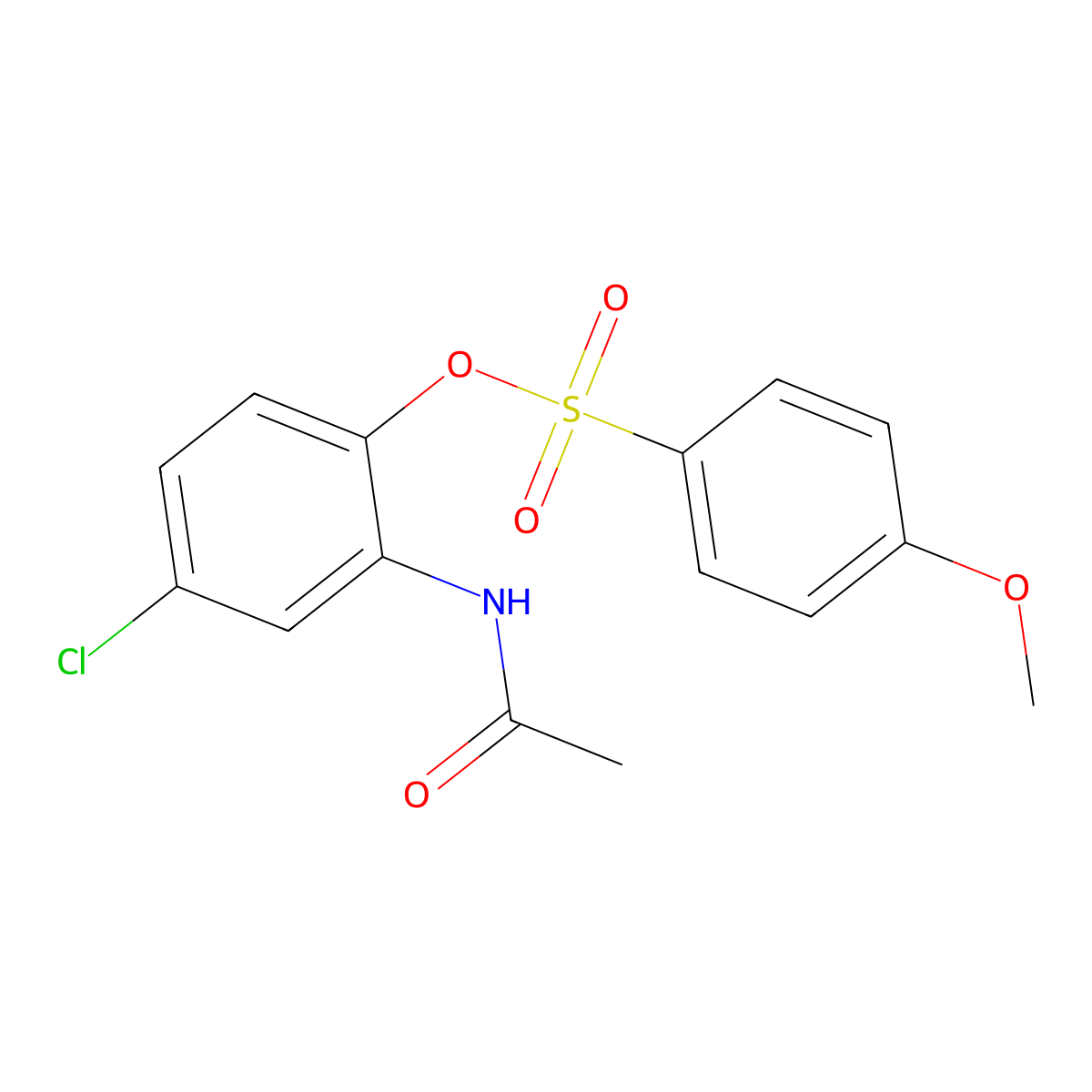 2-(Acetylamino)-4-chlorophenyl 4-methoxybenzenesulfonate molecular structure, CAS 433970-60-6