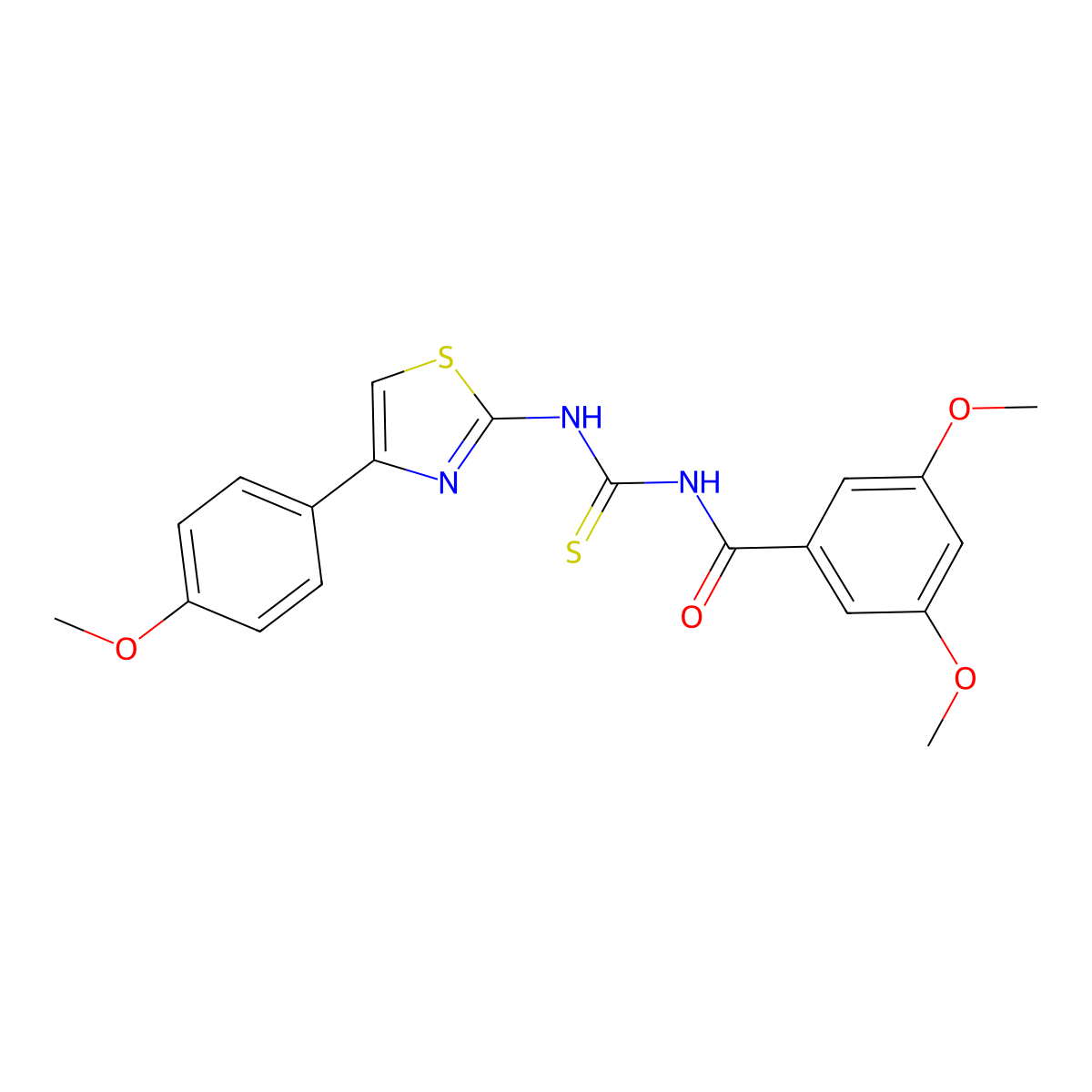3,5-dimethoxy-N-[[4-(4-methoxyphenyl)-1,3-thiazol-2-yl]carbamothioyl]benzamide molecular structure, CAS 433970-63-9