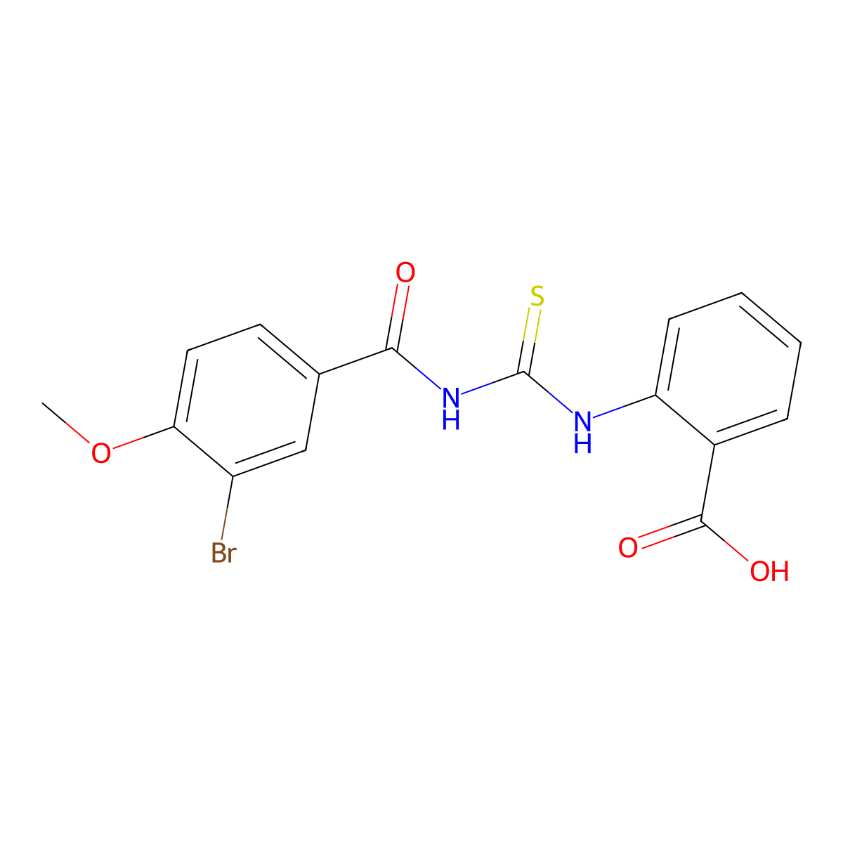 2-(3-(3-Bromo-4-methoxybenzoyl)thioureido)benzoic acid molecular structure, CAS 433970-69-5