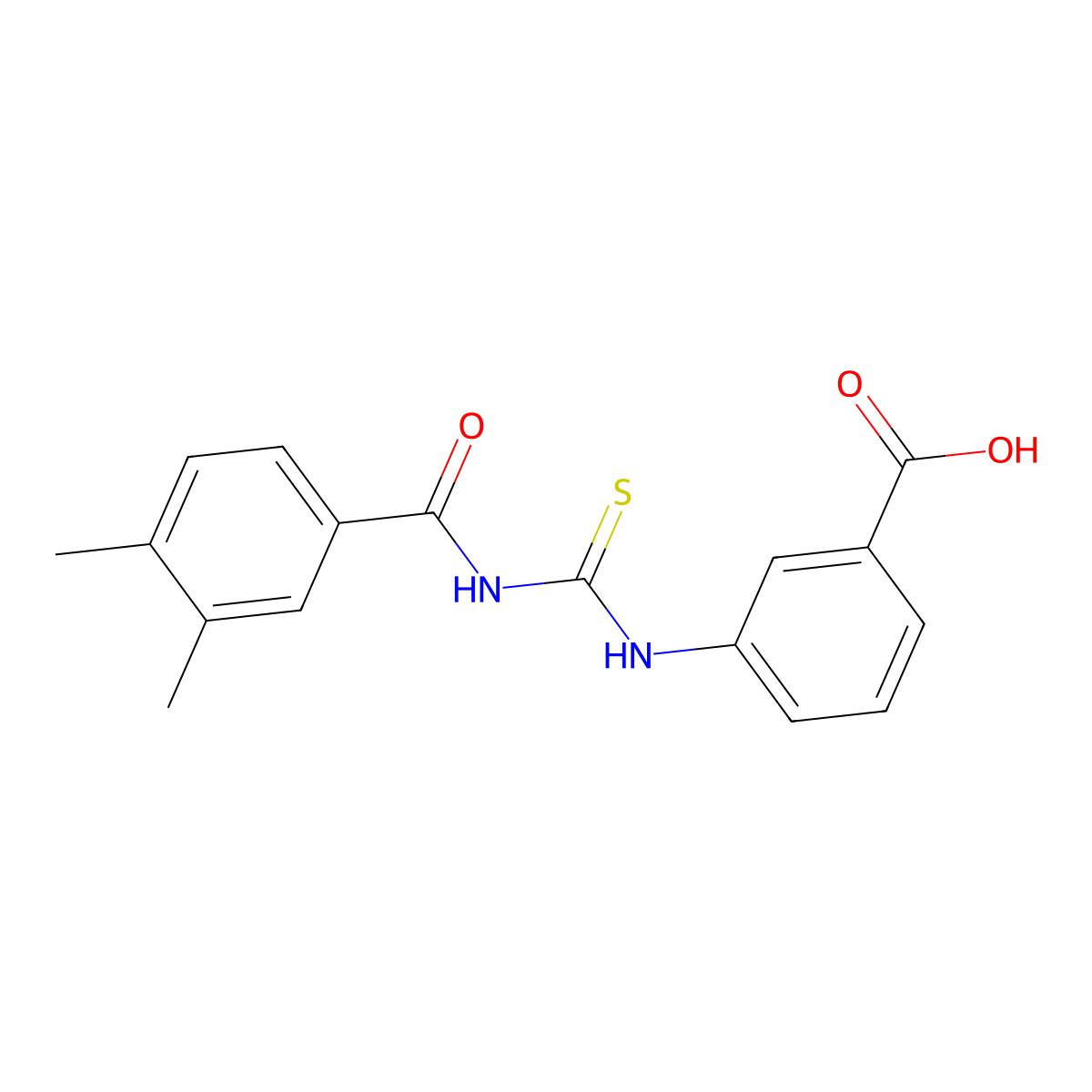 3-({[(3,4-Dimethylphenyl)carbonyl]carbamothioyl}amino)benzoic acid molecular structure, CAS 433970-79-7