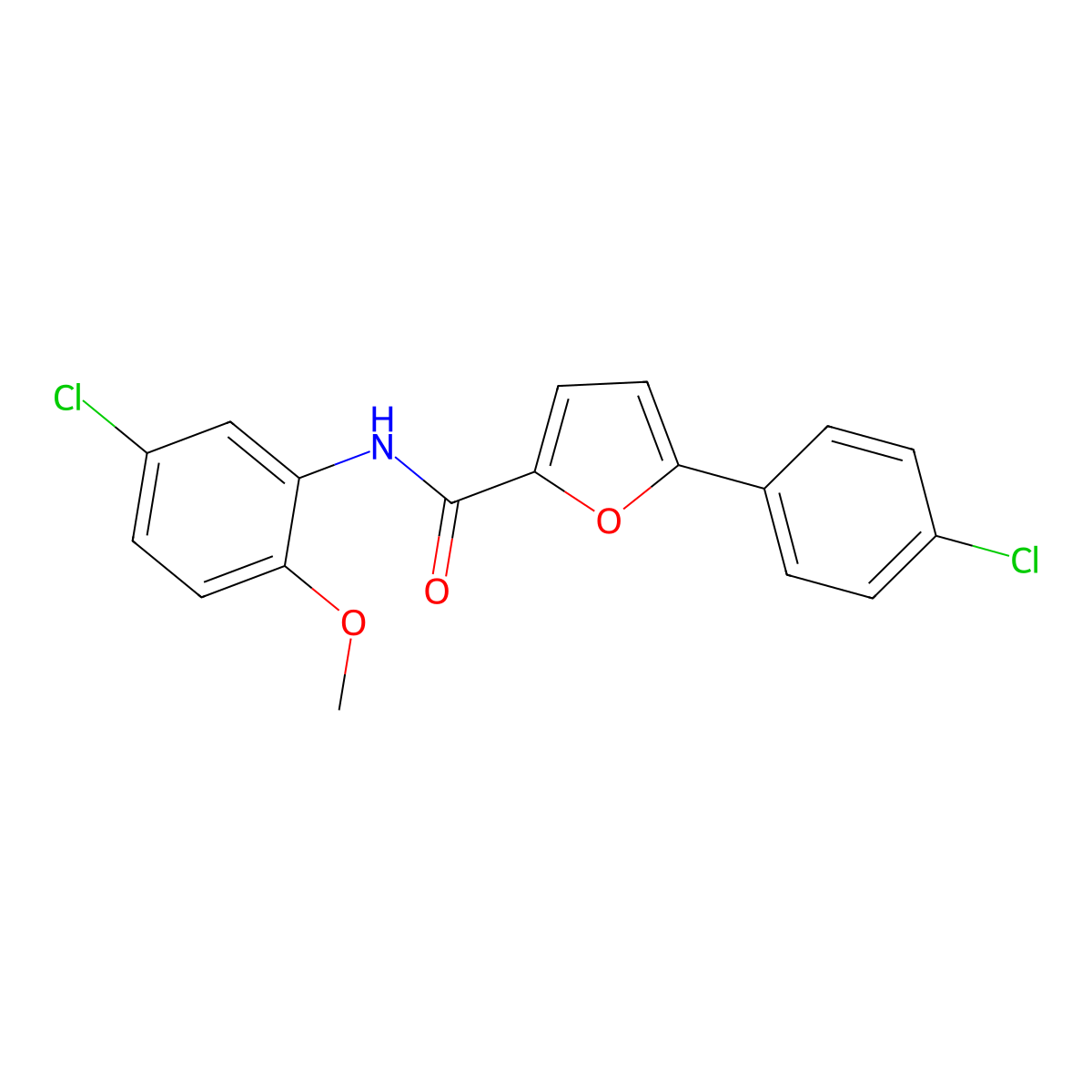 N-(5-Chloro-2-methoxyphenyl)-5-(4-chlorophenyl)-2-furamide molecular structure, CAS 433970-86-6