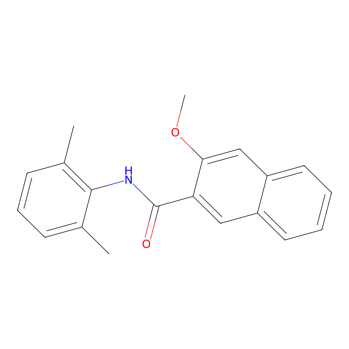 N-(2,6-dimethylphenyl)-3-methoxynaphthalene-2-carboxamide molecular structure, CAS 433970-94-6