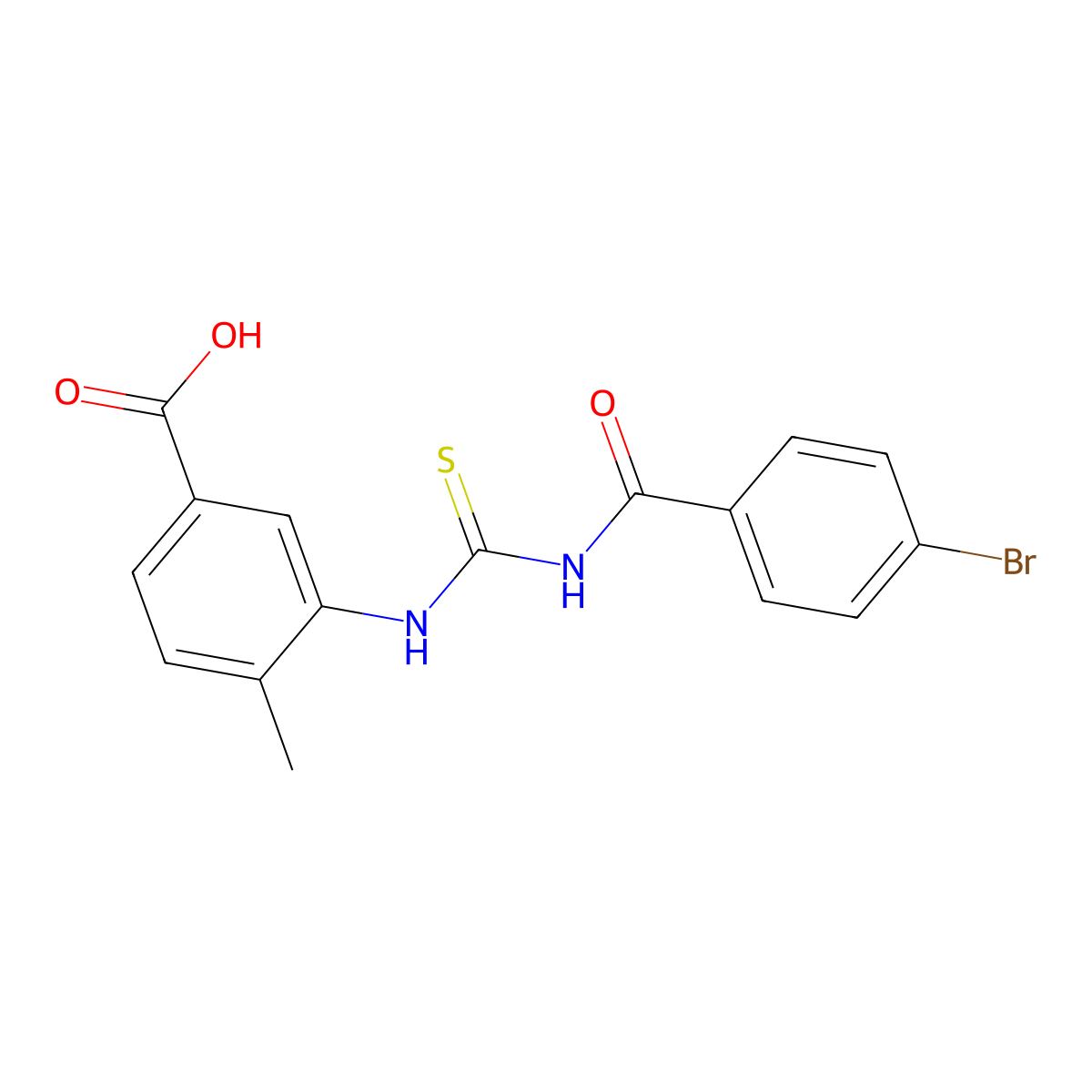 3-({[(4-Bromophenyl)carbonyl]carbamothioyl}amino)-4-methylbenzoic acid molecular structure, CAS 433970-97-9