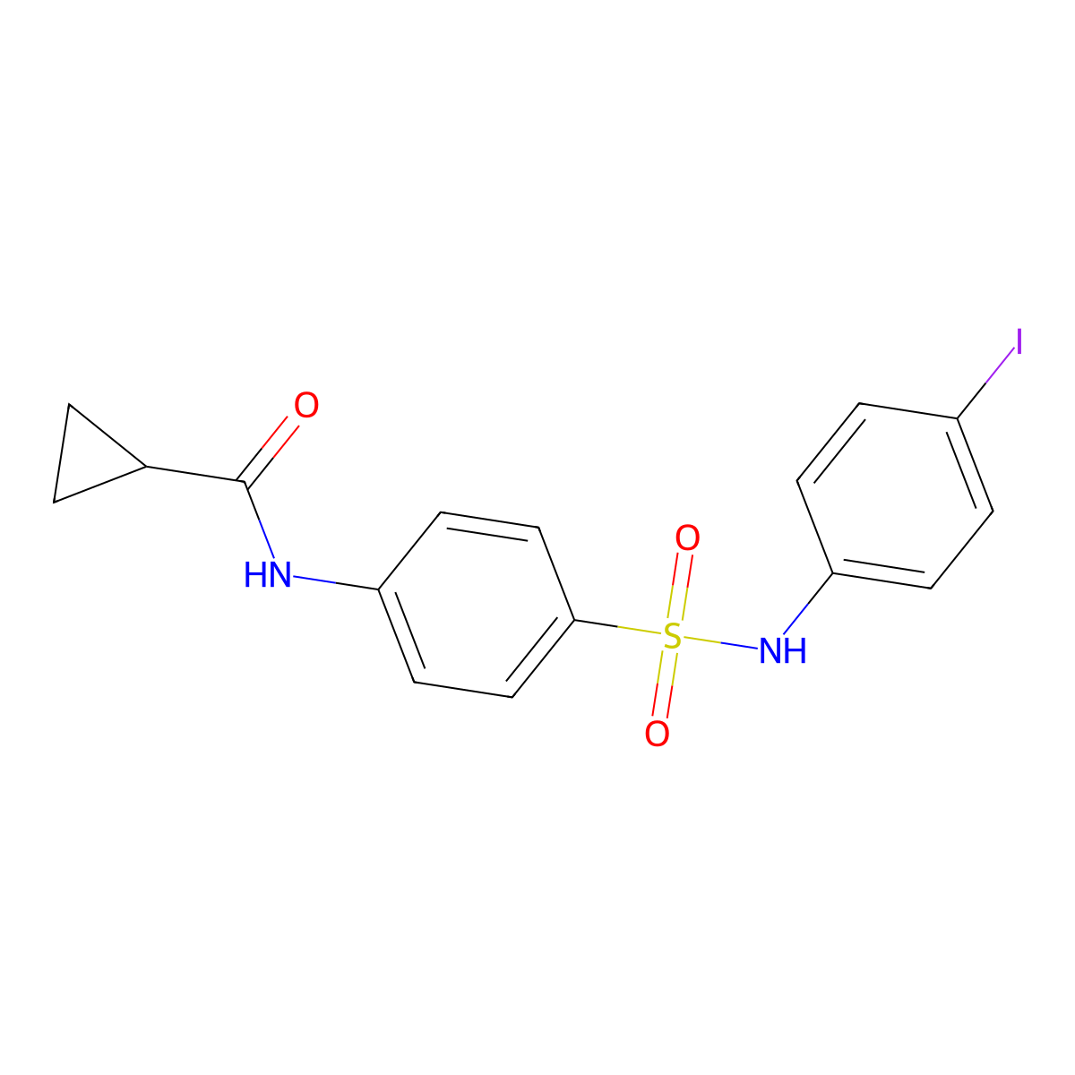 N-[4-[(4-iodophenyl)sulfamoyl]phenyl]cyclopropanecarboxamide molecular structure, CAS 433971-15-4