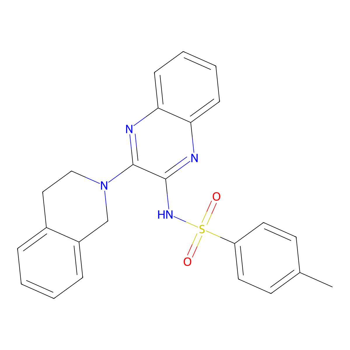 N-[3-(3,4-dihydro-2(1H)-isoquinolinyl)-2-quinoxalinyl]-4-methylbenzenesulfonamide molecular structure, CAS 433971-35-8