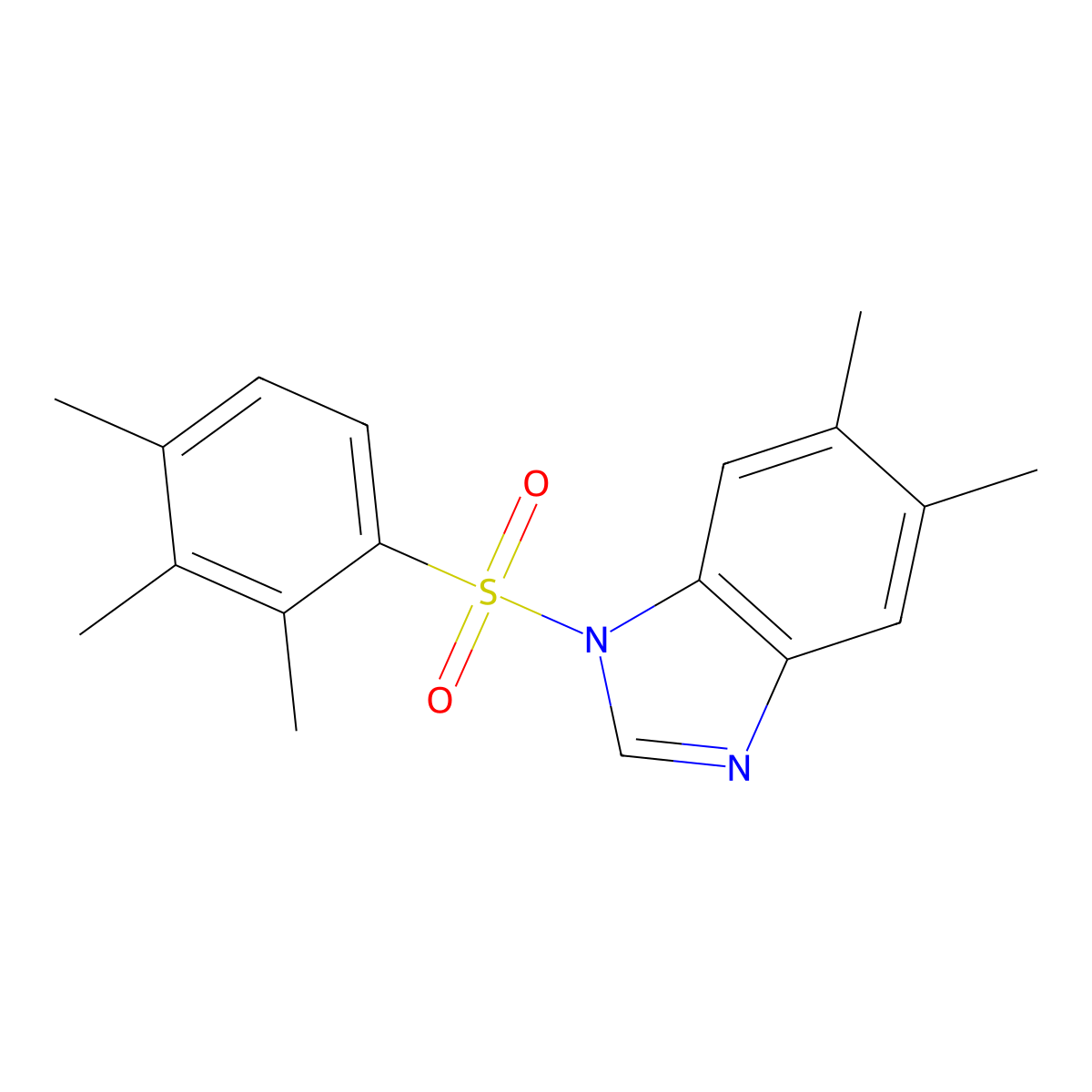 5,6-Dimethyl-1-[(2,3,4-trimethylphenyl)sulfonyl]benzimidazole molecular structure, CAS 433971-37-0