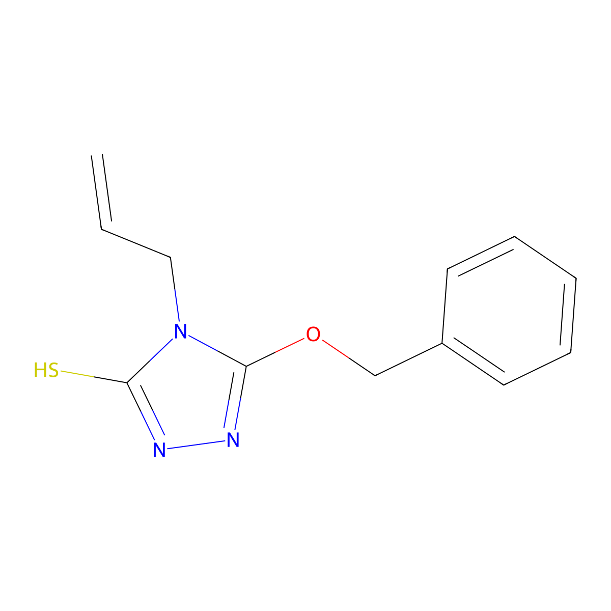 4-allyl-5-(benzyloxy)-4H-1,2,4-triazole-3-thiol molecular structure, CAS 433971-43-8