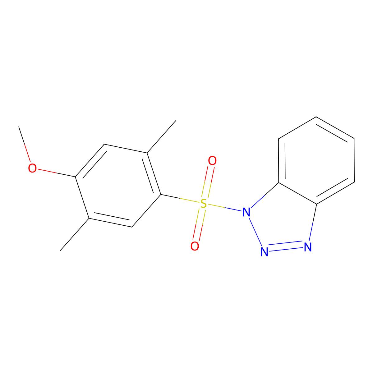 1-(4-Methoxy-2,5-dimethylphenyl)sulfonylbenzotriazole molecular structure, CAS 433971-45-0