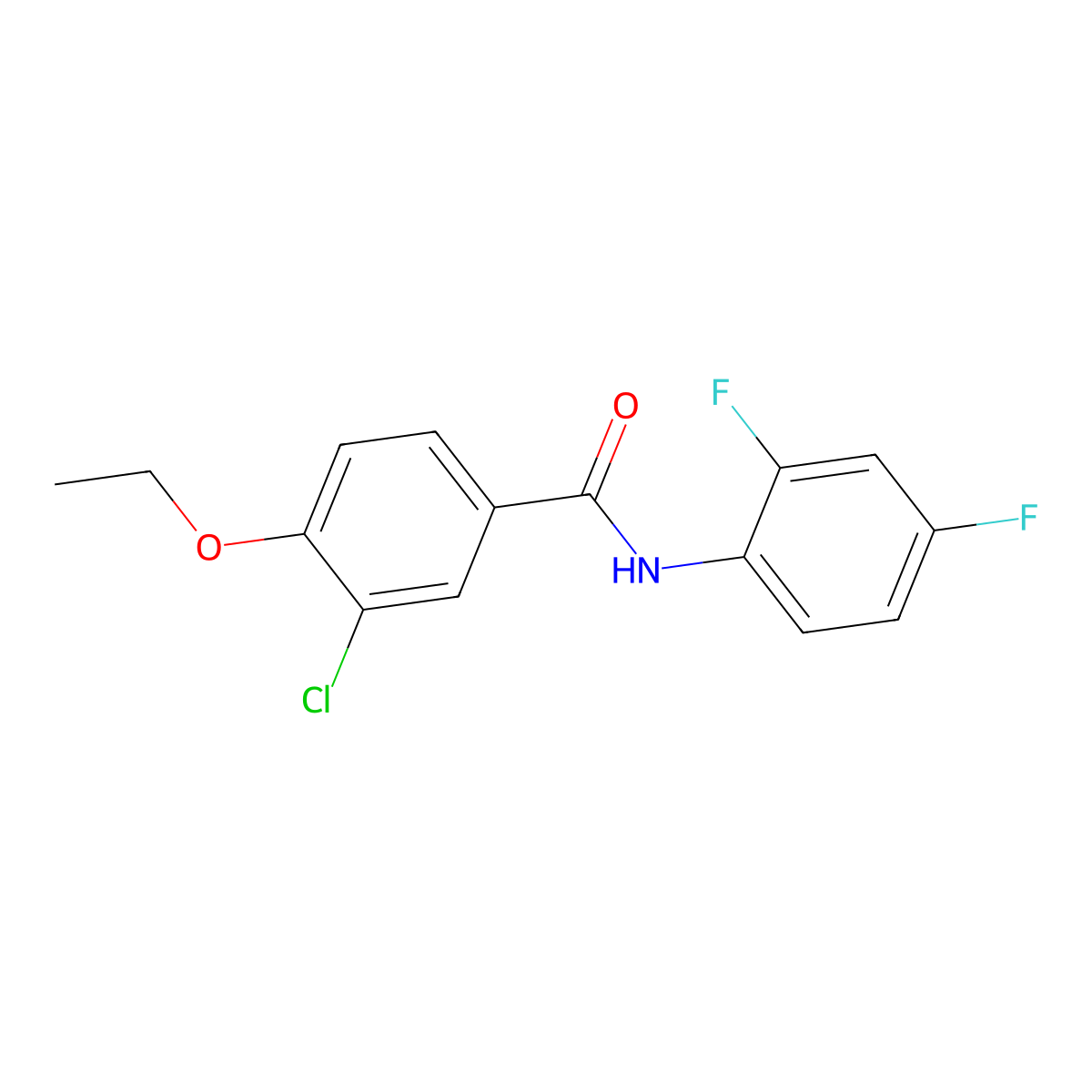 3-chloro-N-(2,4-difluorophenyl)-4-ethoxybenzamide molecular structure, CAS 433971-55-2
