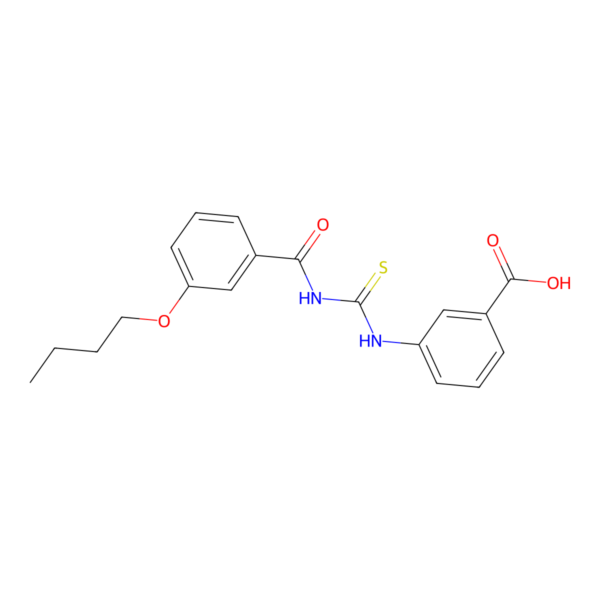 3-({[(3-Butoxyphenyl)carbonyl]carbamothioyl}amino)benzoic acid molecular structure, CAS 433971-65-4