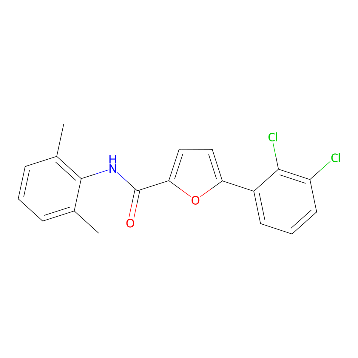 5-(2,3-dichlorophenyl)-N-(2,6-dimethylphenyl)furan-2-carboxamide molecular structure, CAS 433971-91-6