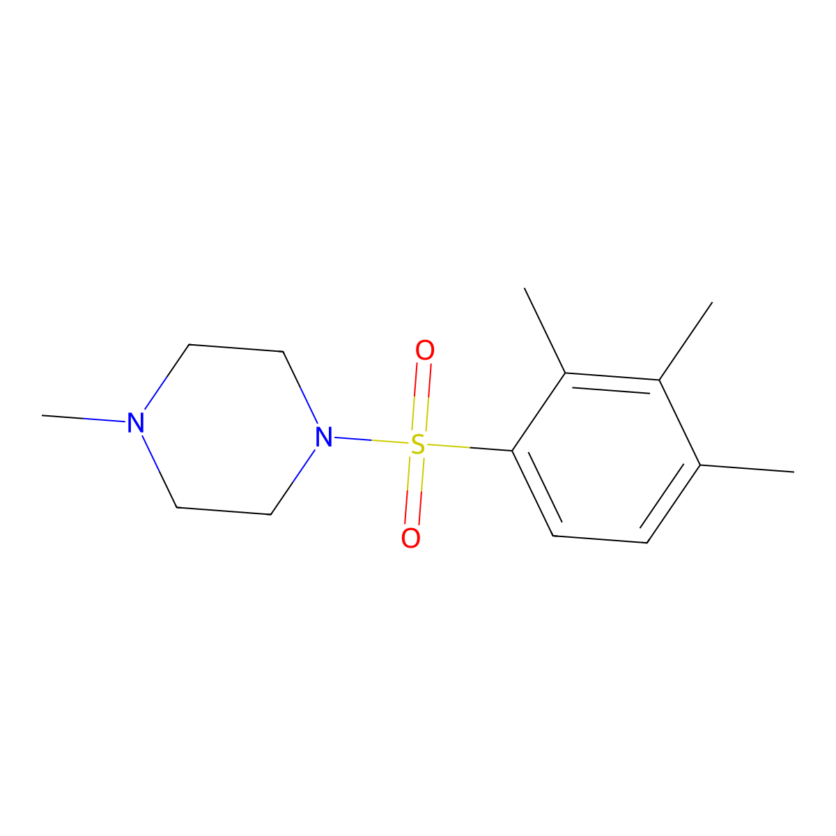 1-Methyl-4-(2,3,4-trimethylphenyl)sulfonylpiperazine molecular structure, CAS 433972-02-2