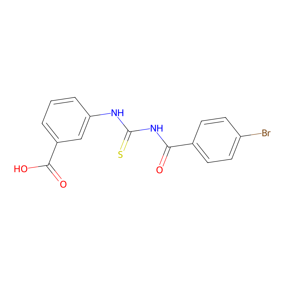 3-({[(4-Bromophenyl)carbonyl]carbamothioyl}amino)benzoic acid molecular structure, CAS 433972-03-3