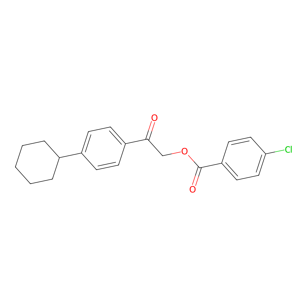 2-(4-Cyclohexylphenyl)-2-oxoethyl 4-chlorobenzoate molecular structure, CAS 433972-04-4